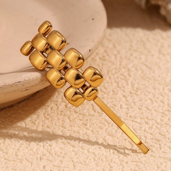 1 pezzo unico e creativo - fermagli per capelli in acciaio inossidabile color oro 2