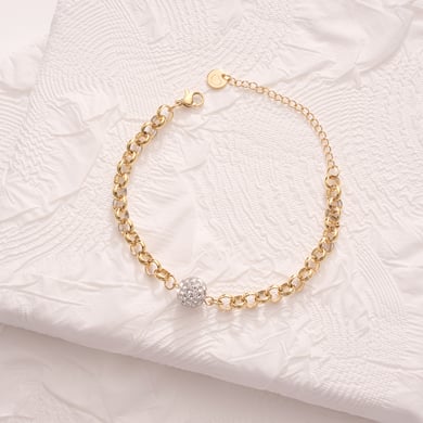 Sparkling Chain Stainless Steel Gold Color Women's Charm Bracelets h5 Picture4