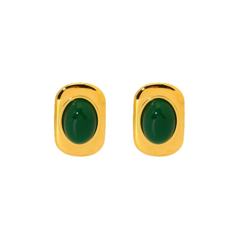 Anillos elípticos rojos y verdes retro de alta gama para mujer Imagen5