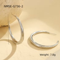 NMSE-G736-2 Büyük küpe çelik rengi Resim7