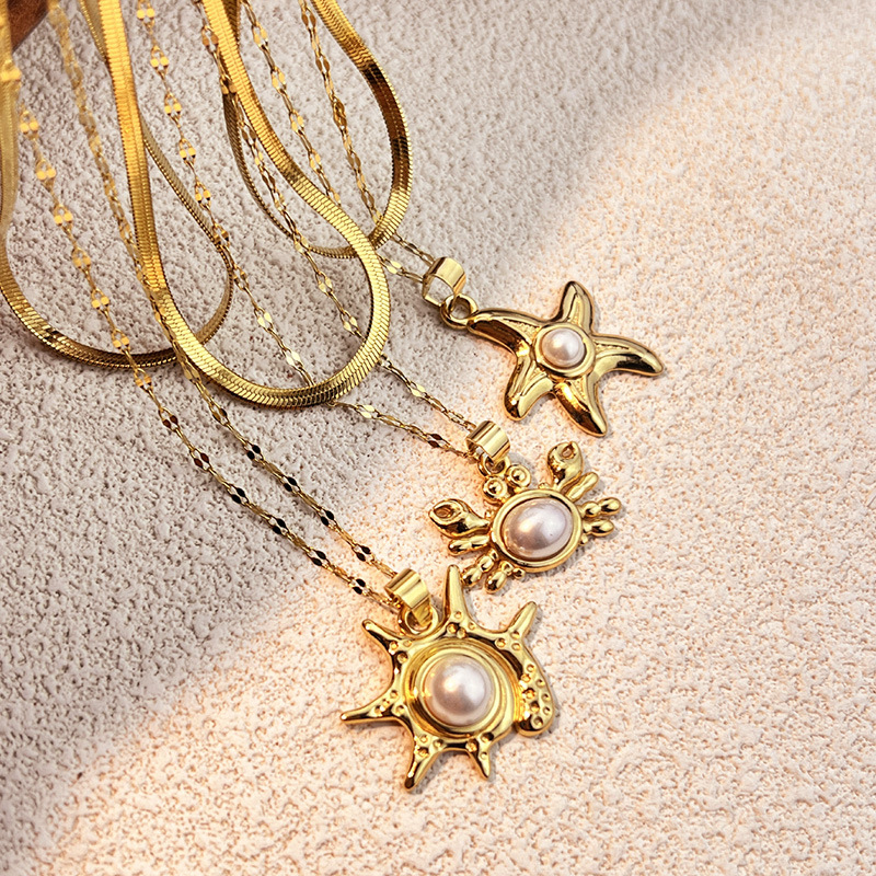 Oceanic Stainless Steel Gold Color Pendant Necklaces Picture2