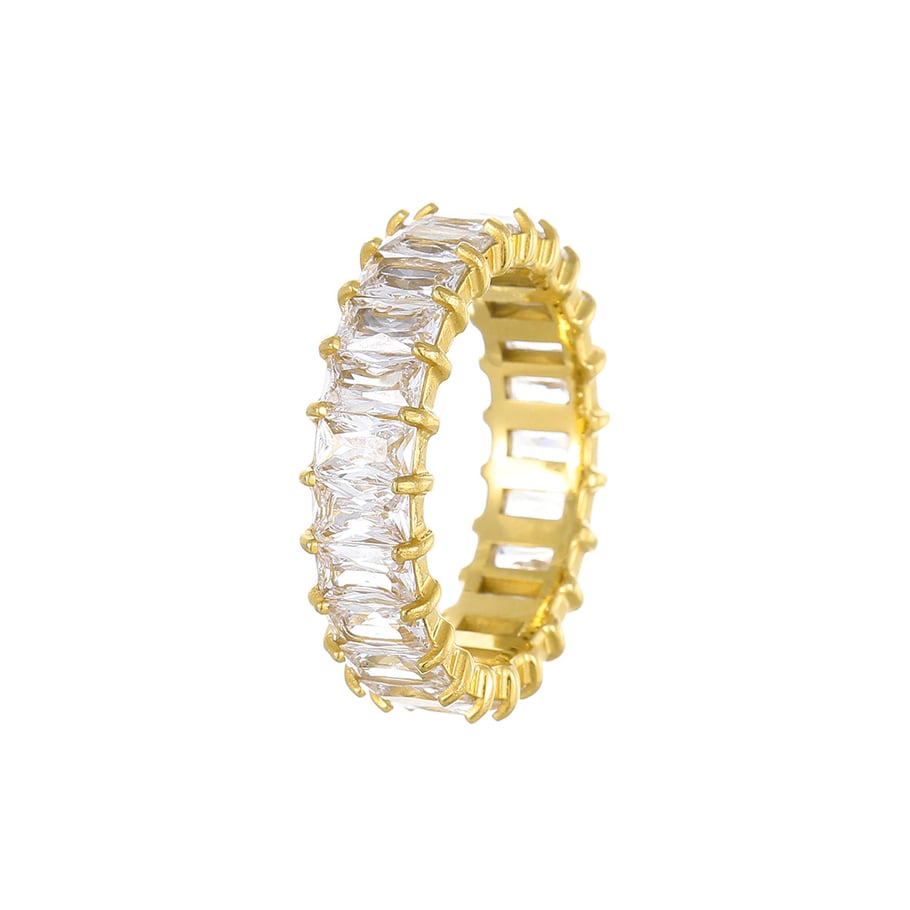 1 Paar Statement-Ringe aus der luxuriösen Serie „Daily Geometric“ aus Edelstahl in Goldfarbe Bild5