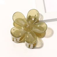 Forcina per capelli in gelatina trasparente a forma di fiore verde oliva Immagine13