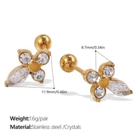 EH1003WEG crystal gold earrings Picture6