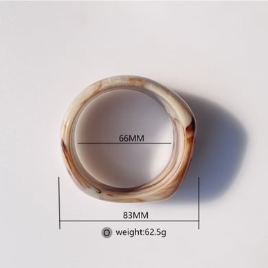 Bracelets pour femmes en acrylique, légers et luxueux, ronds et lisses, à surface floue h5 Image6