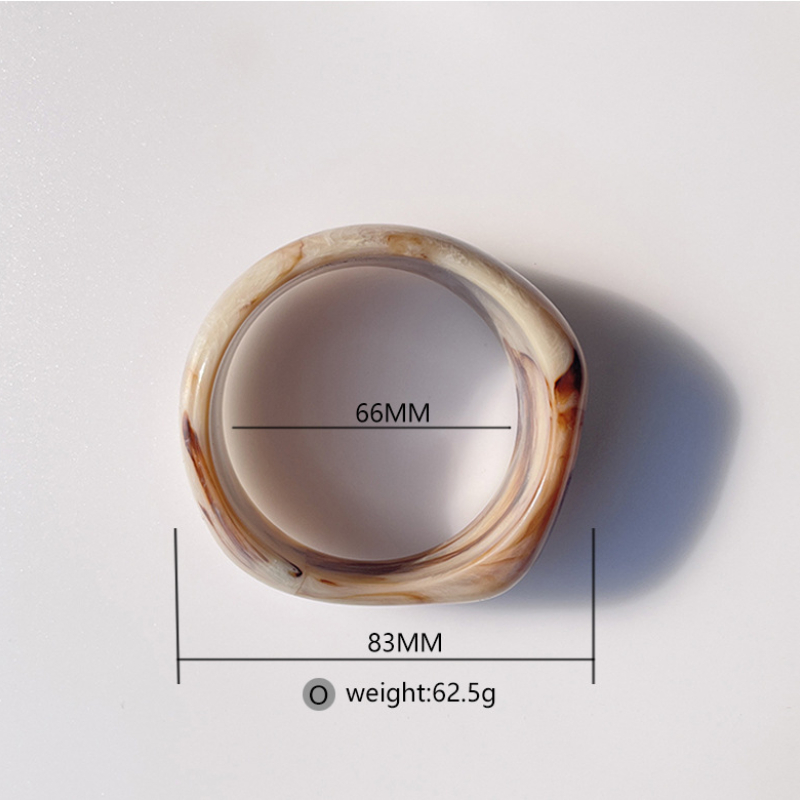 Bracelets pour femmes en acrylique, légers et luxueux, ronds et lisses, à surface floue Image6