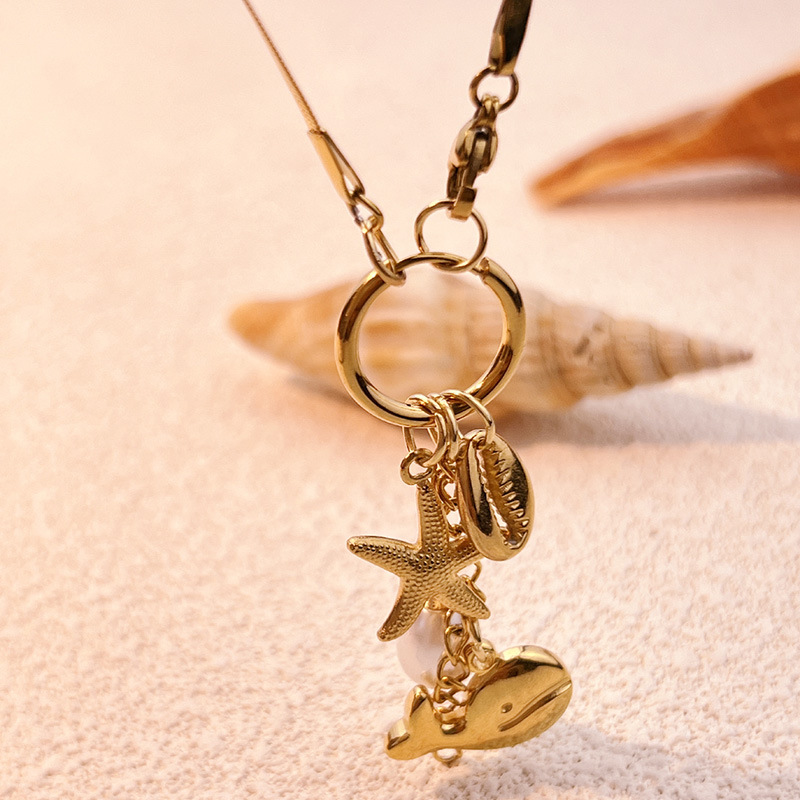 Oceanic Stainless Steel Gold Color Pendant Necklaces Picture3