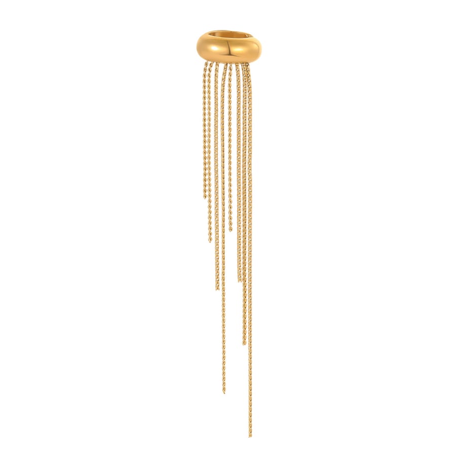 1 Pair Luxurious Series Daily Tassel Stainless Steel Gold Color Women's Ear Cuffs h5Picture5