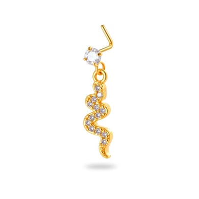 1 Stück Simple Series Simple Heart Kupfer Gold Farbe Zirkon Damen Nasenstecker h5 