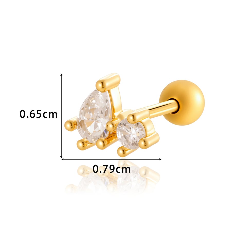 Kupfer Gold Farbe Zirkon Piercings Ohrringe Bild2