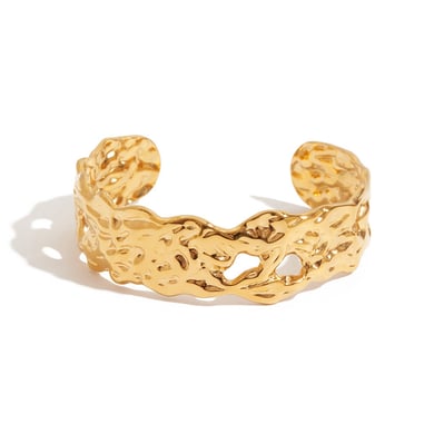 Retro-Armbänder aus massivem Edelstahl in Goldfarbe h5 