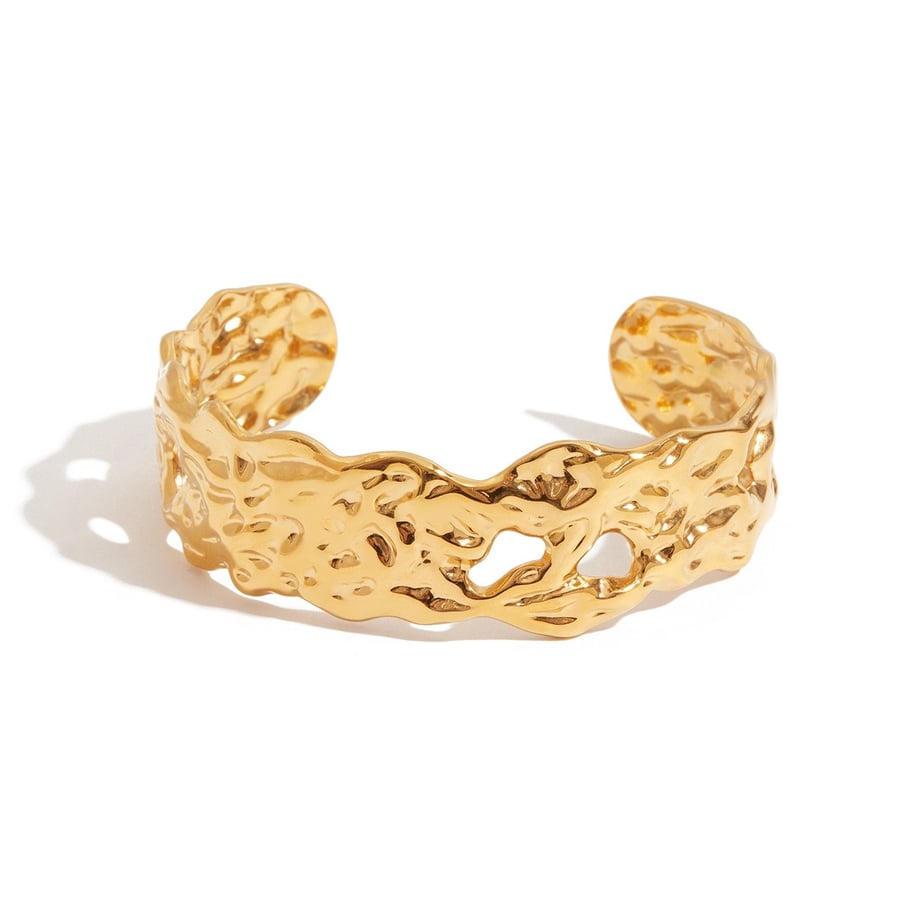 Retro-Armbänder aus massivem Edelstahl in Goldfarbe 
