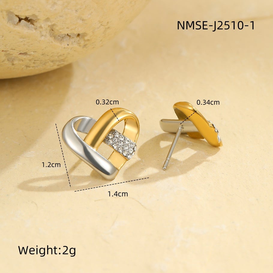1 Paar einfache Serie täglich gemischte Farbe Edelstahl Gold Farbe Damen Tropfen Ohrringe 