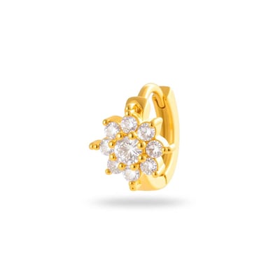 1 Piece Simple Series Simple Heart Copper   Gold Color  Zircon Women's Hoop Earrings h5 