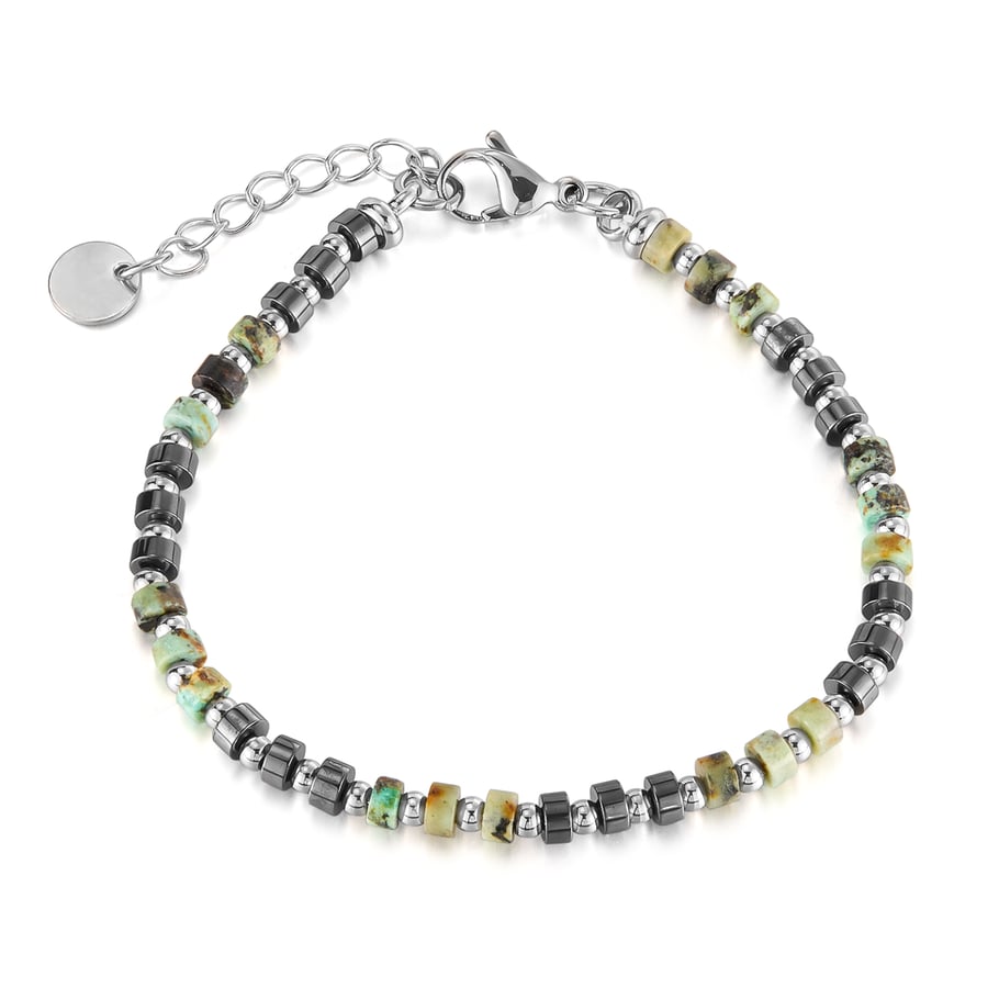 Bracelet pour homme en acier inoxydable avec perles de la série Chic, 1 pièce 