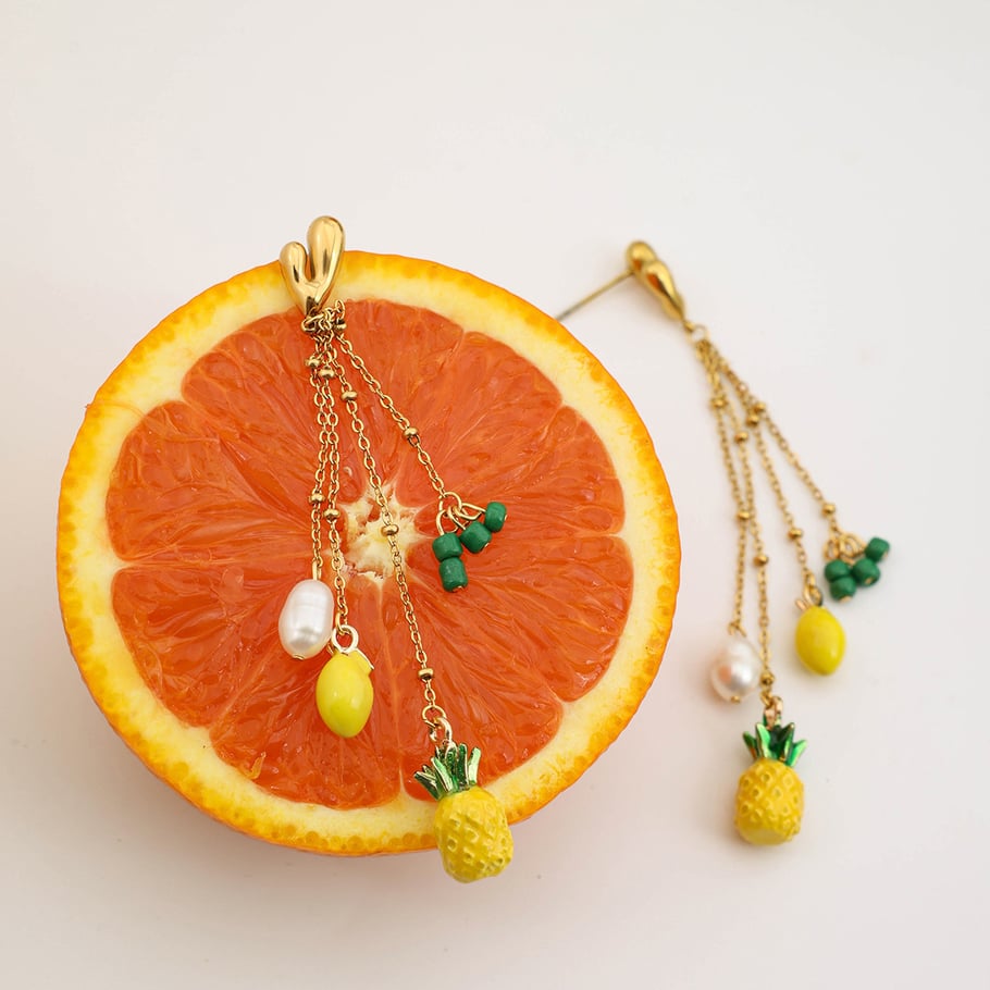 Süße Frucht Goldfarbene Ohrhänger Bild4