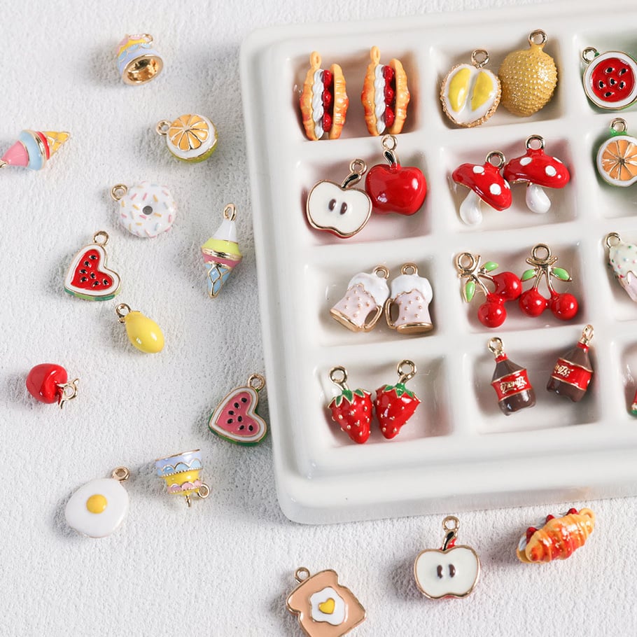 1 pièce de perle de bijoux en alliage de fruits mignons à faire soi-même Image3