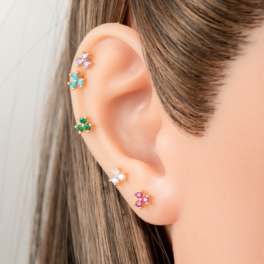 1 Pair Simple Series Simple Geometric Copper   Gold Color  Zircon Women's Piercings Earrings Picture5