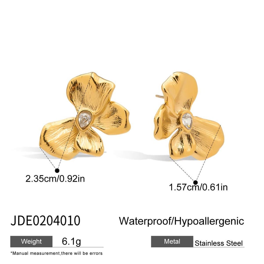 Ohrstecker Schmetterling aus Edelstahl in Goldfarbe 