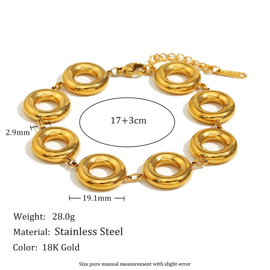 Braccialetti da donna in acciaio inossidabile dorato retrò ed eleganti Immagine6