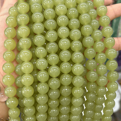 1 filo di perline di pietre naturali anulari verdi trasparenti h5 