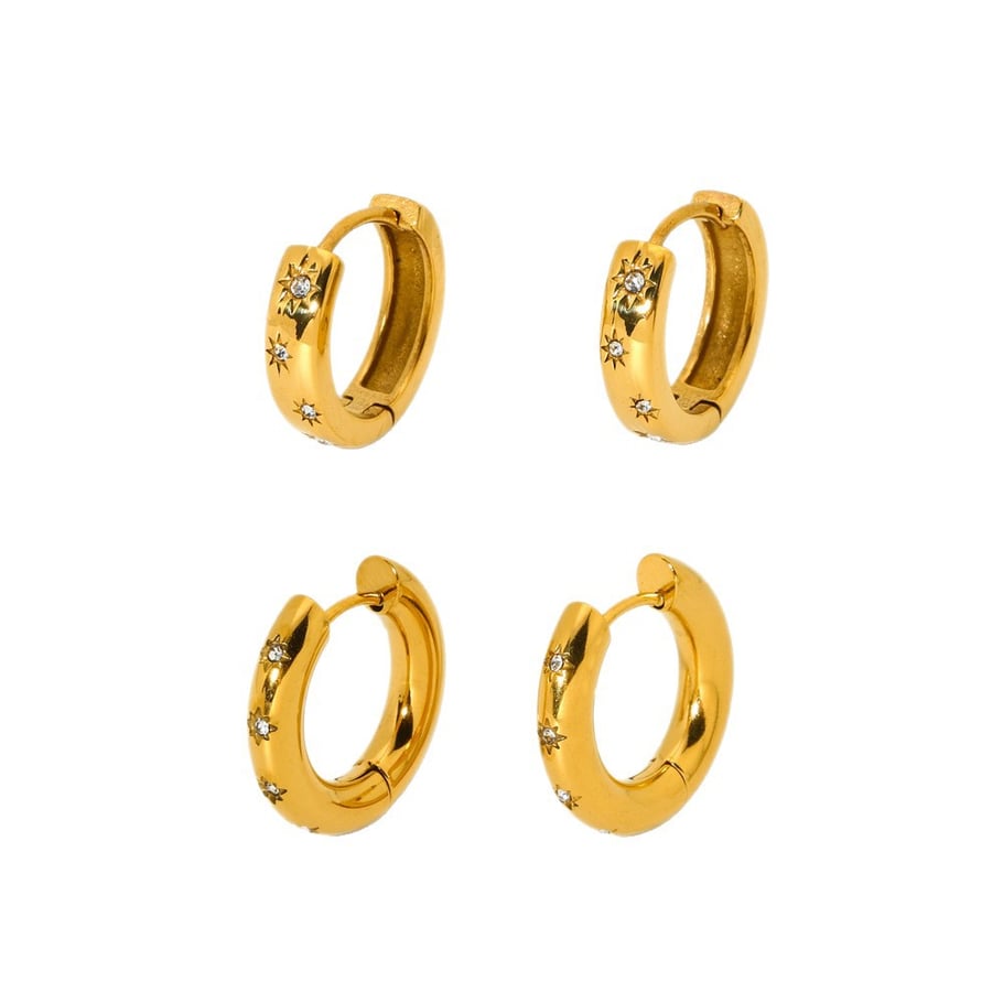 Simple Series Daily Geometric Stainless Steel Gold Color Earrings h5Picture5