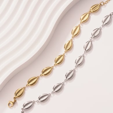 Braccialetti con ciondoli da donna in acciaio inossidabile color oro con conchiglia per le vacanze h5 Immagine3