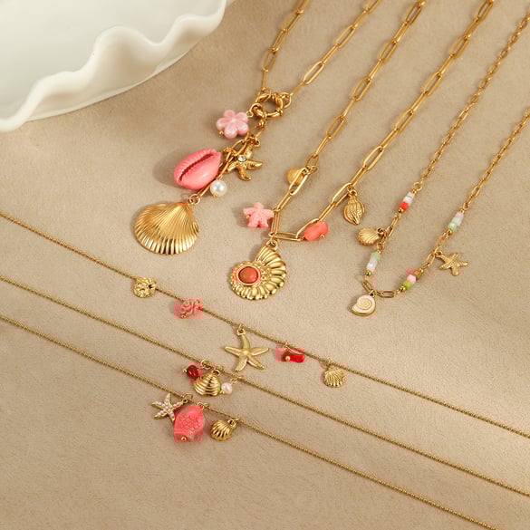 Simple Design Ocean Series Stainless Steel Women's Necklaces