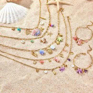 Collares para mujer estilo resort con colgante de temática oceánica h5 Imagen3