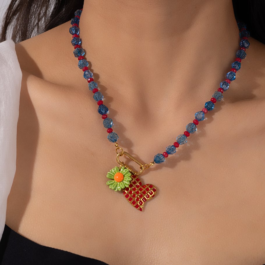 1 Paar romantische Serie Sweet Heart Edelstahl Gold Farbe Damen Anhänger Halsketten Bild6