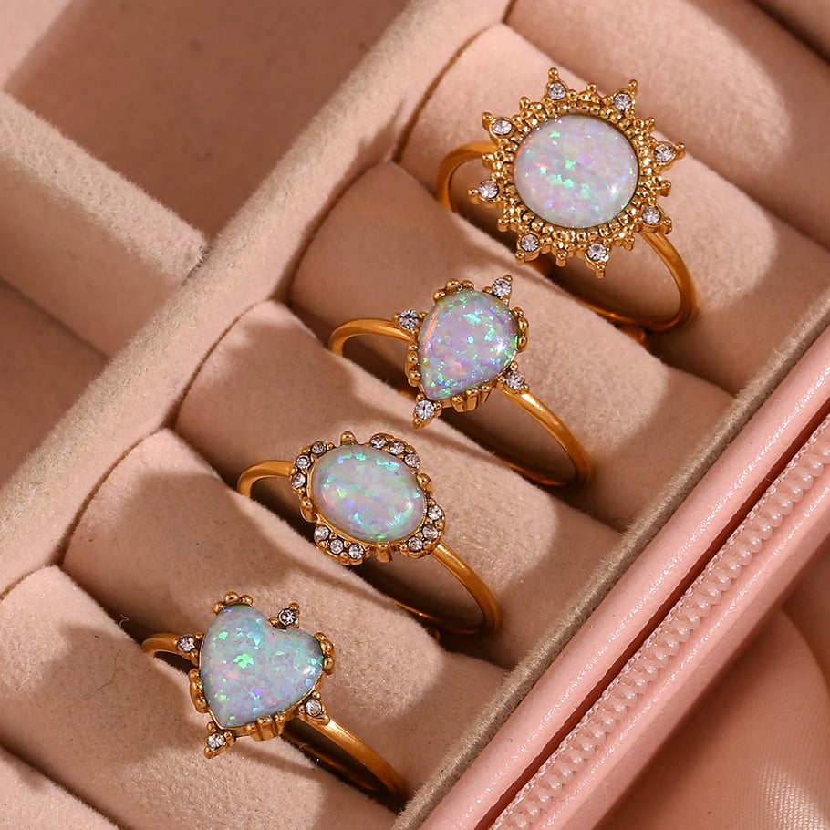 1 Stück Luxuriöse Serie Elegante Statement-Ringe aus einfarbigem Edelstahl Bild5
