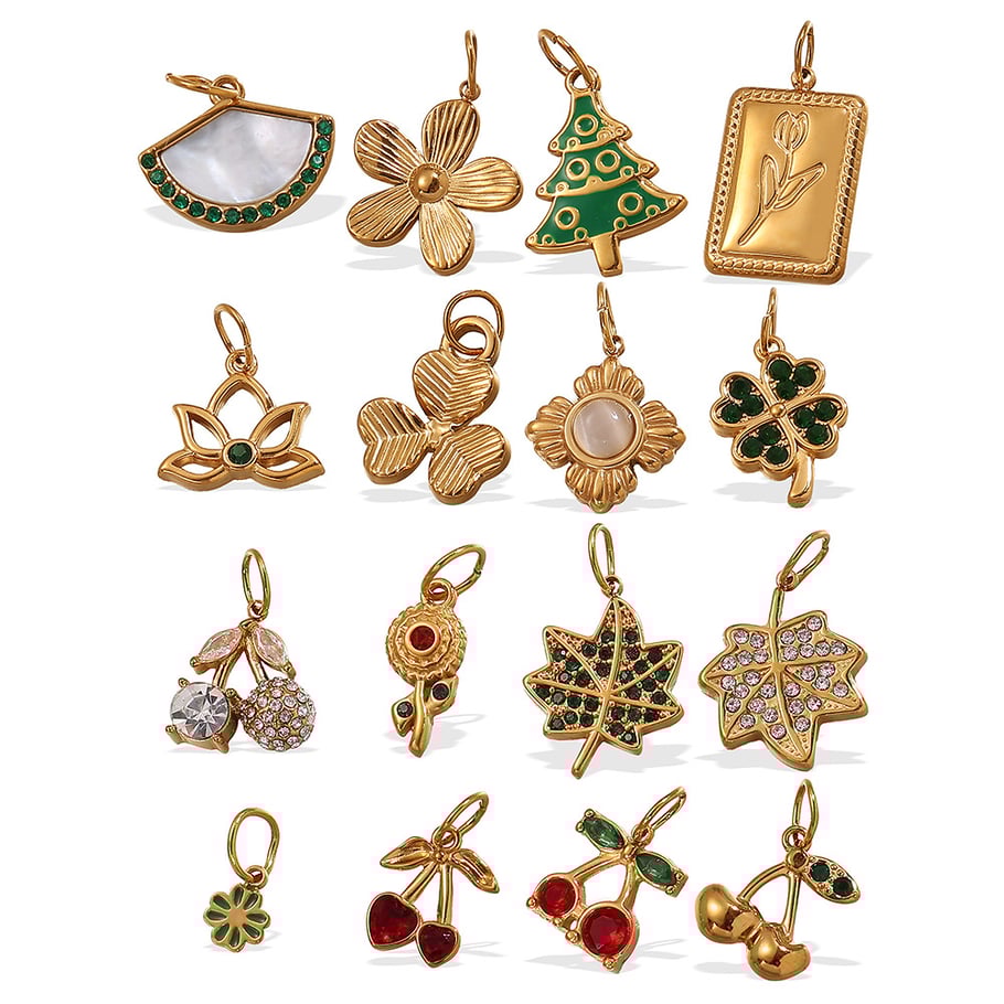 Cherry Stainless Steel Gold Color Pendants Picture5