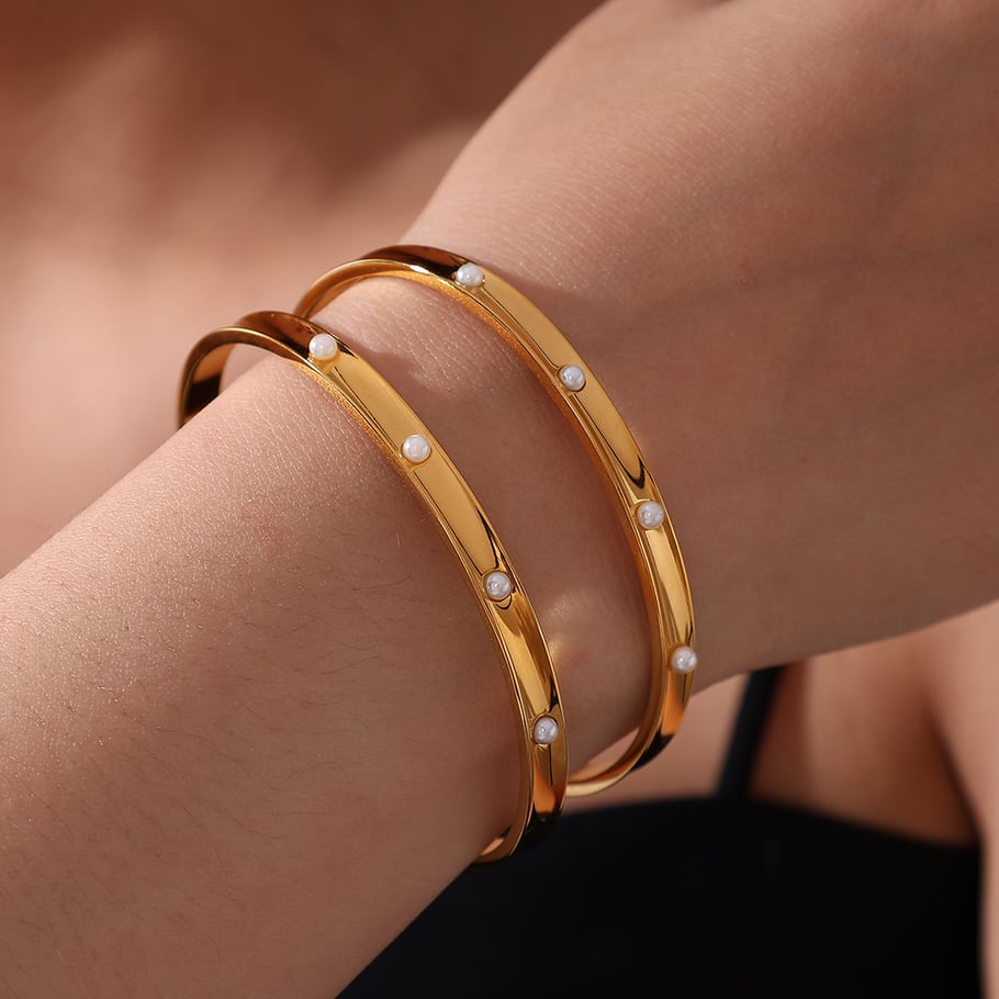 Stainless Steel Gold Color Cuff Bracelets Picture4