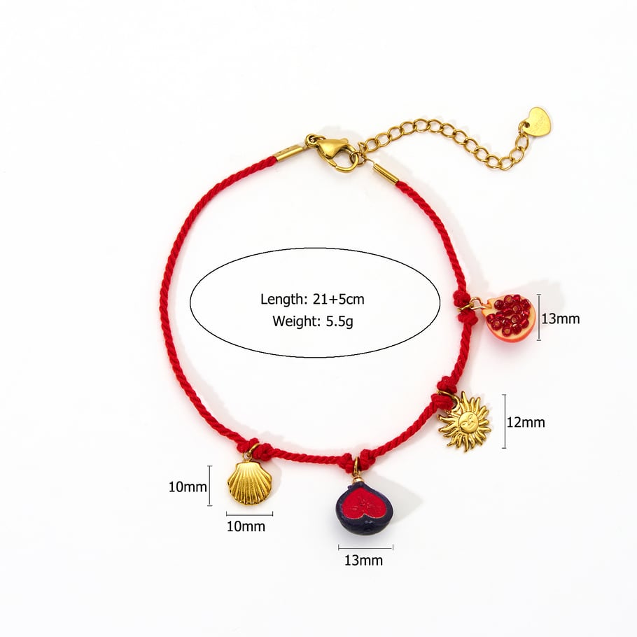 1 Pair Romantic Series Natural Plant Stainless Steel Gold Color Anklets h5Picture2