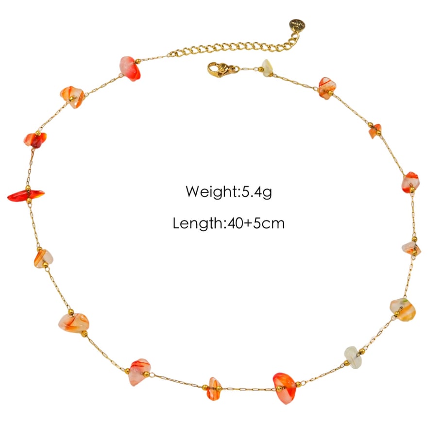 Multi Colored Natural Stone Bead Handmade Women's Necklaces h5Picture4