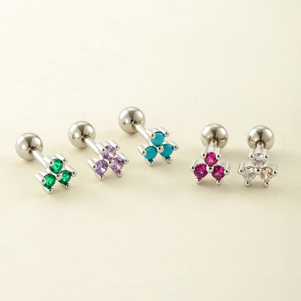 1 Paar Simple Series Einfache geometrische Kupfer Gold Farbe Zirkon Damen Piercings Ohrringe