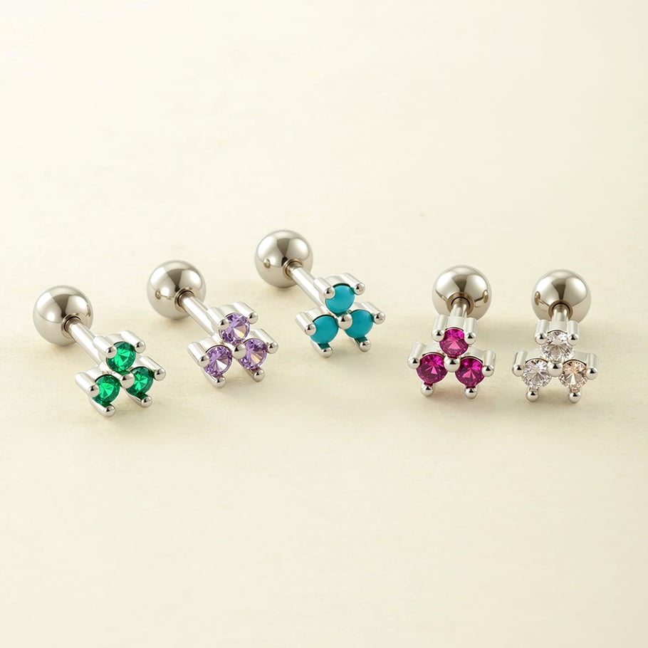1 Pair Simple Series Simple Geometric Copper   Gold Color  Zircon Women's Piercings Earrings Picture3
