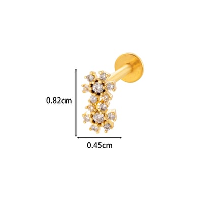 1 Stück Simple Series Simple Heart Kupfer Gold Farbe Zirkon Damen Piercings Ohrringe h5 Bild2