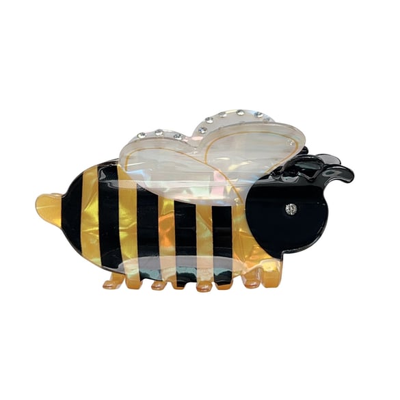 1 pince à cheveux en acétate pour femme, motif abeilles mignonnes