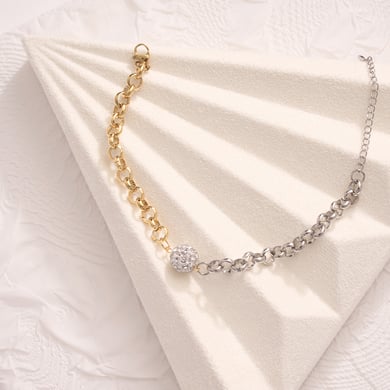 Sparkling Chain Stainless Steel Gold Color Women's Charm Bracelets h5 Picture7