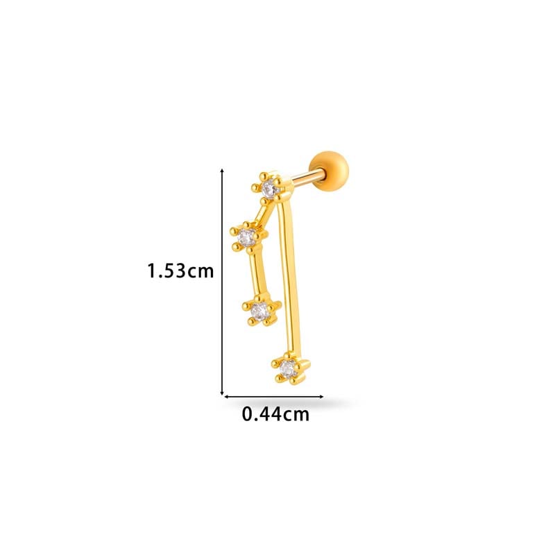 1 Pair Simple Series Simple Geometric Copper   Gold Color  Zircon Women's Piercings Earrings Picture2