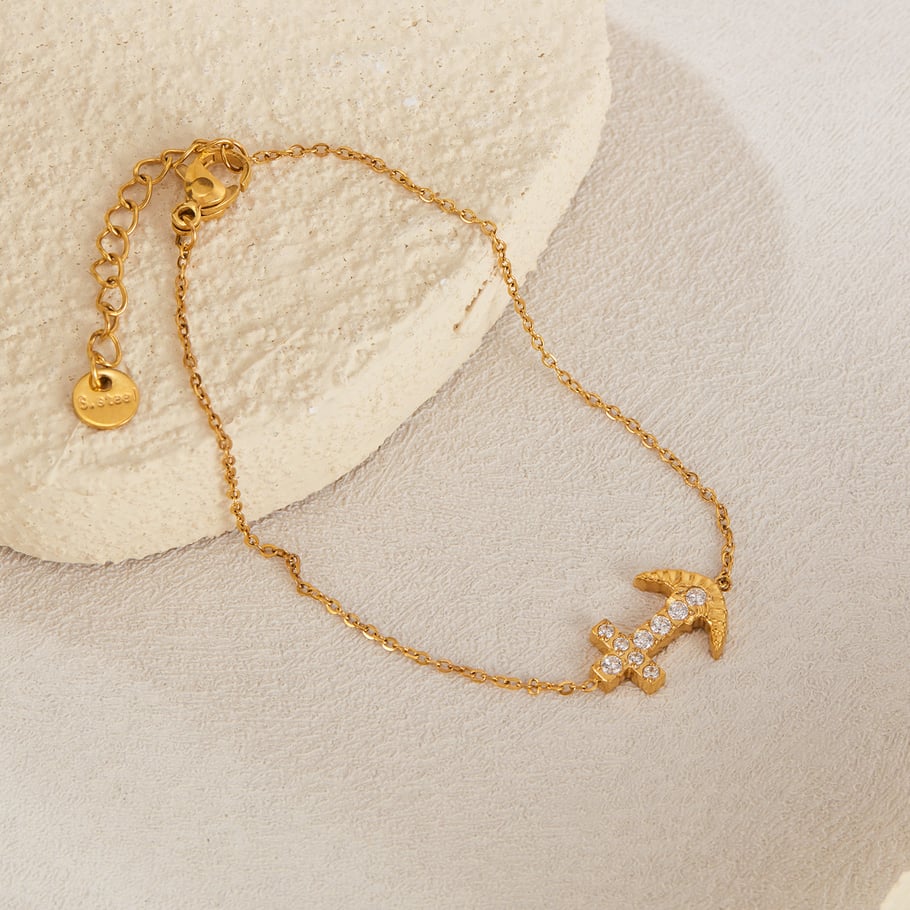 Stainless Steel Gold Color Charm Bracelets Picture3