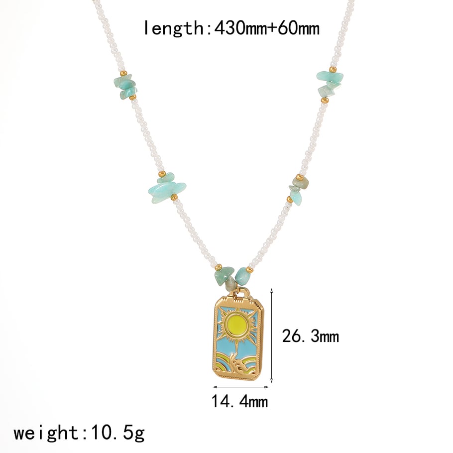 Collares colgantes de acero inoxidable color dorado estilo Ins 