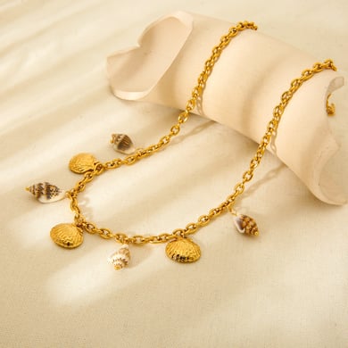 1 Paar Halsketten mit Anhänger „Urlaubsschildkröte“ aus Edelstahl in Goldfarbe für Unisex h5 Bild3