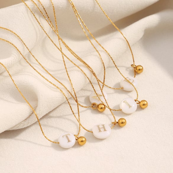 Colliers élégants en acier inoxydable pour femmes, motif alphabet, à faire soi-même 2