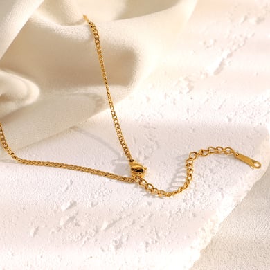 Tägliche einfarbige Edelstahl-Kettenhalsketten für Damen h5 Bild3