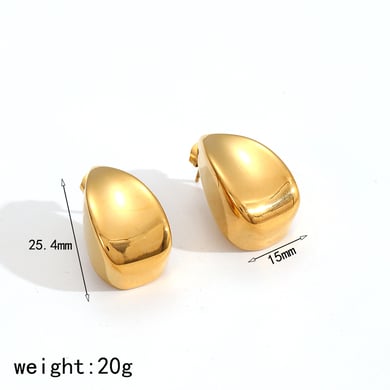 Pendientes clásicos de acero inoxidable con botones de colores variados h5 Imagen2