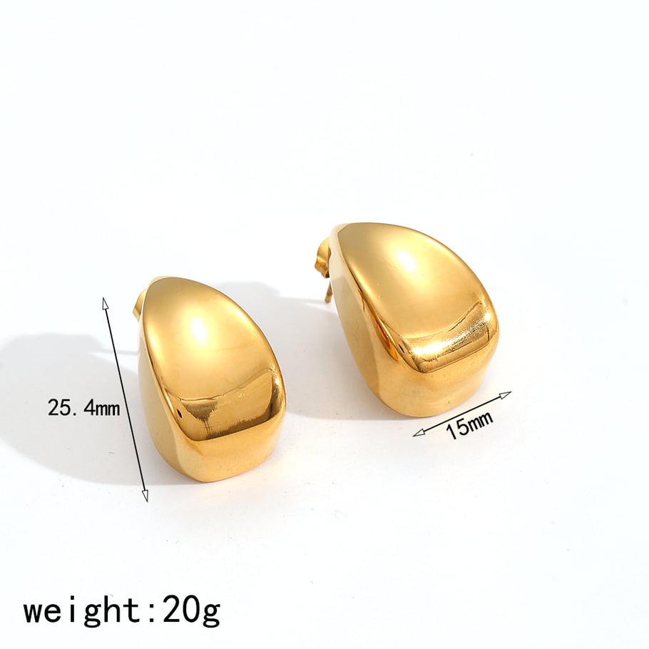 Pendientes clásicos de acero inoxidable con botones de colores variados Imagen2