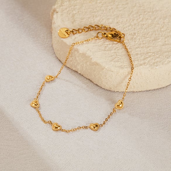 Herz Edelstahl Gold Farbe Charm Armbänder 2