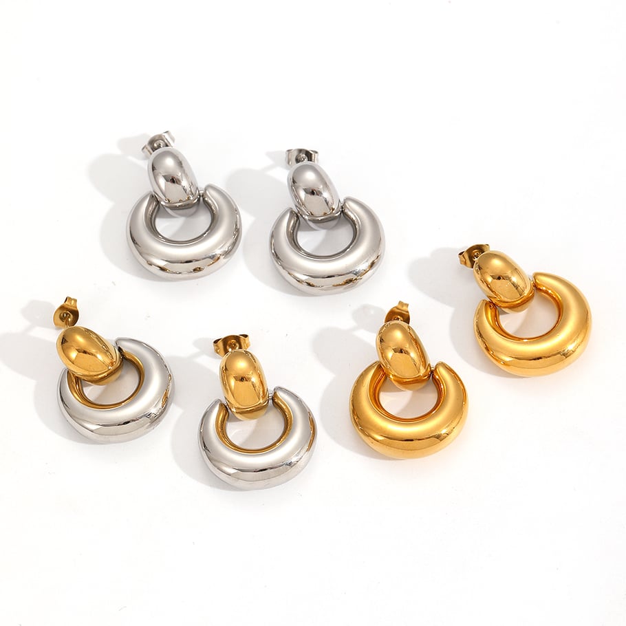 Ins Style Edelstahl Gold Farbe Tropfen Ohrringe Bild5